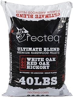 recteq Ultimate Premium Hardwood Grilling Cooking Pellet Barbecue BBQ Grill Smoker Blend with Red Oak, White Oak, Hickory Wood Pellets for Smokers, 40 Pound Bag