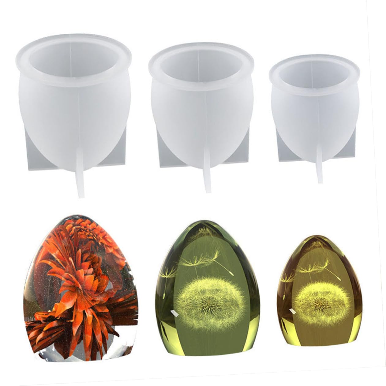TOPBATHY 9 Pz Stampo Per Luce Notturna a Forma Di Stampo Epossidico Muffa ' in Silicone Per Candele Per Resina Scrivania Gel Di Silice Stampo Torta Un Corpo