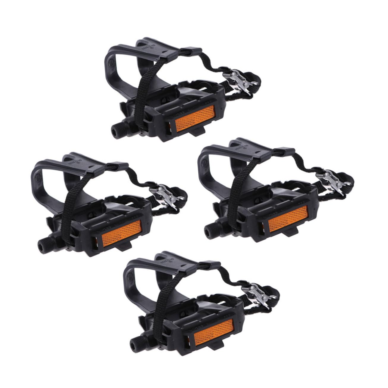 Correas de Pedales de Bicicleta Negras, 2 Pares de Nylon