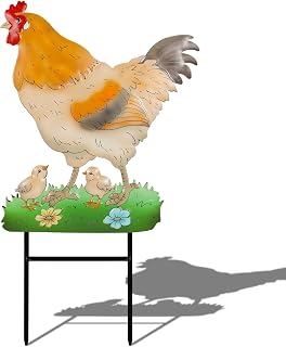 Decorative Garden Stakes with Hen Design,Ideal for Chicken Lovers for Yard Art, Outside, Patio, Outdoor Decor, Garden Decorations, Lawn Ornaments