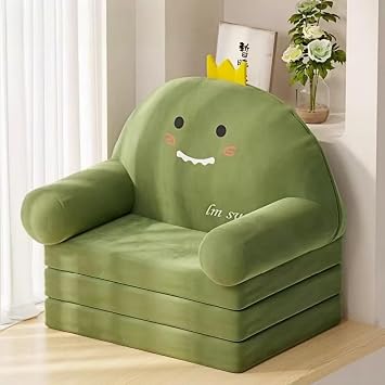 Kids Sofa Bed, Childrens Sofa, Baby Sofa, Folding, Seat Chair, Fluffy, 1 Seat, Cute, High Resilience, Backrest, Multifunctional, Removable and Washable, Chair, Simple, Anti-Slip, Office, Study