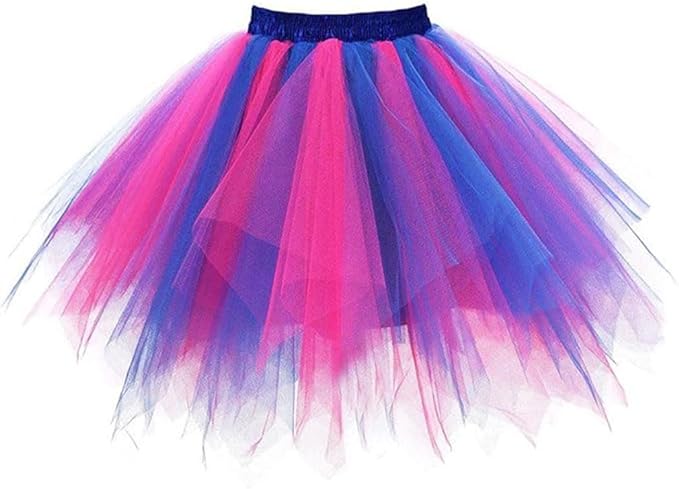 Kakaco Women's Tutu Skirt Layered Tulle Tutu Elastic Dance Tutu Costume for Women and Girls