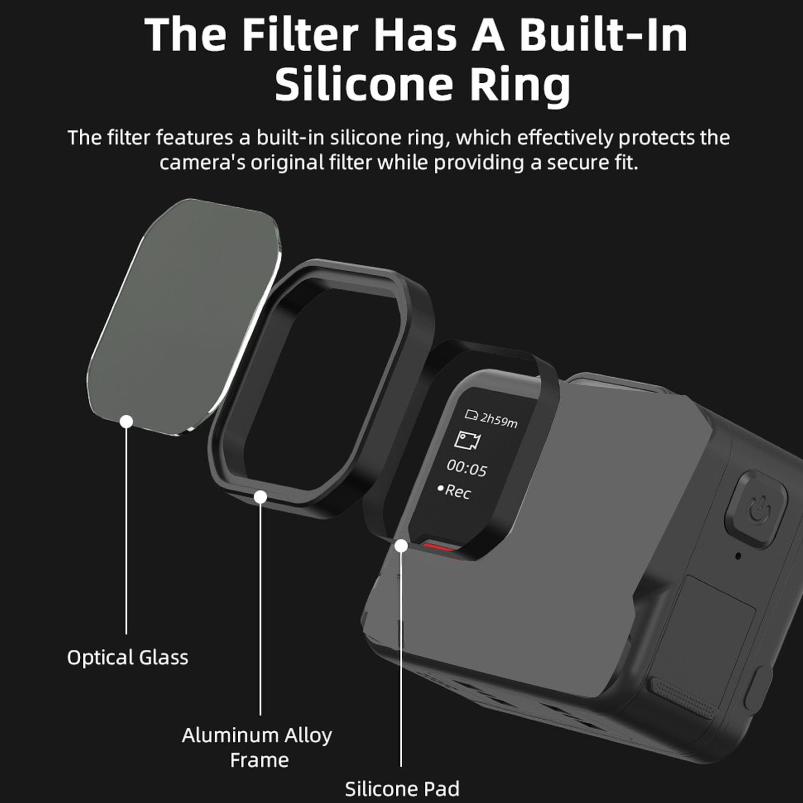Annadue Filtro per Lenti Drone Set ND16 Filtri in Vetro Ottico HD per Ace Pro con Rivestimenti a più Strati Pioggia Graffio Olio a Prova di Olio Leggero in Lega di Alluminio Leggero