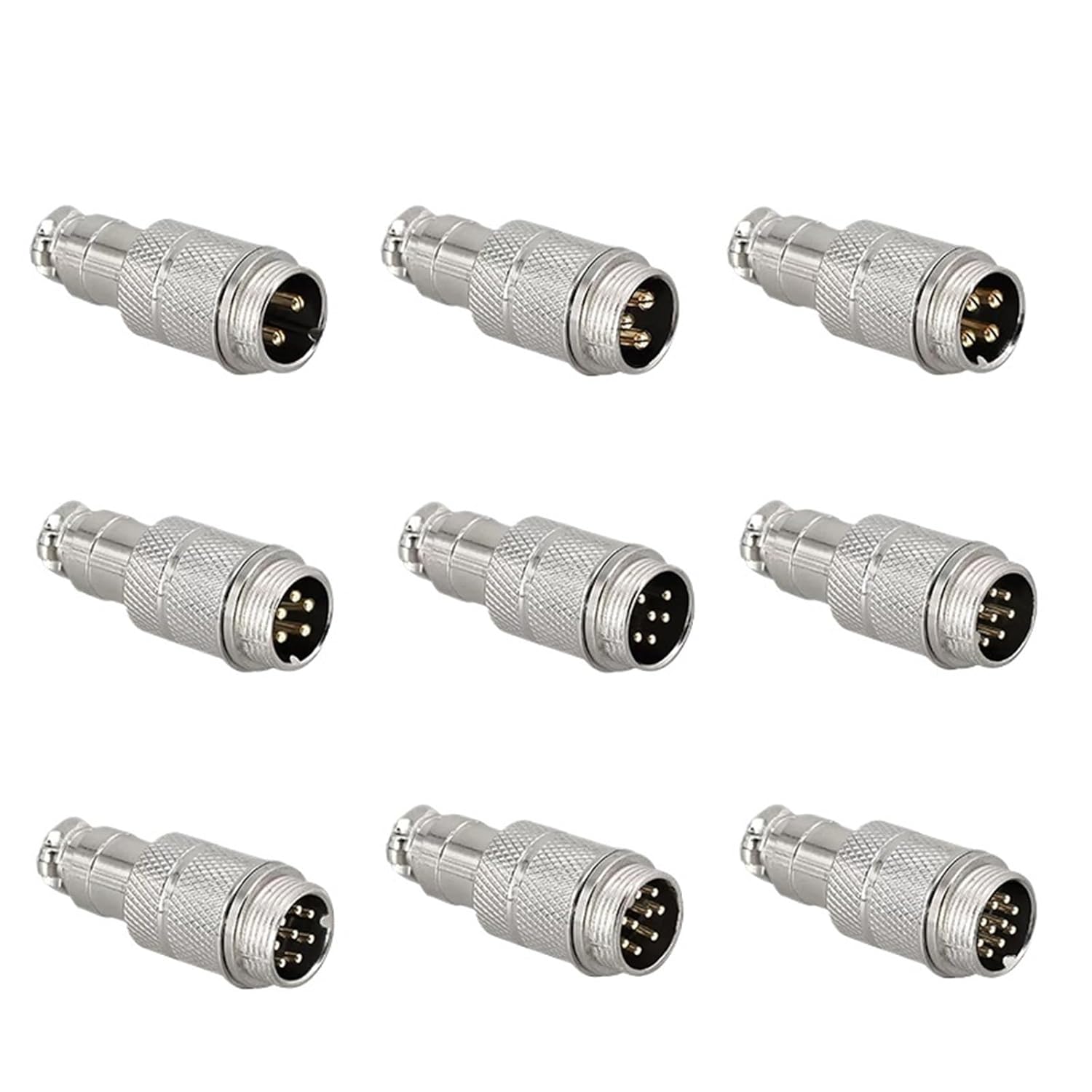 5/20/100Set 16 Gold Plated Male&Female Docking Circular Connector 2 3 4 5 6 7 8 9 10Pin Electric Wire Connector(16 Docking Head,5 Sets,7P)