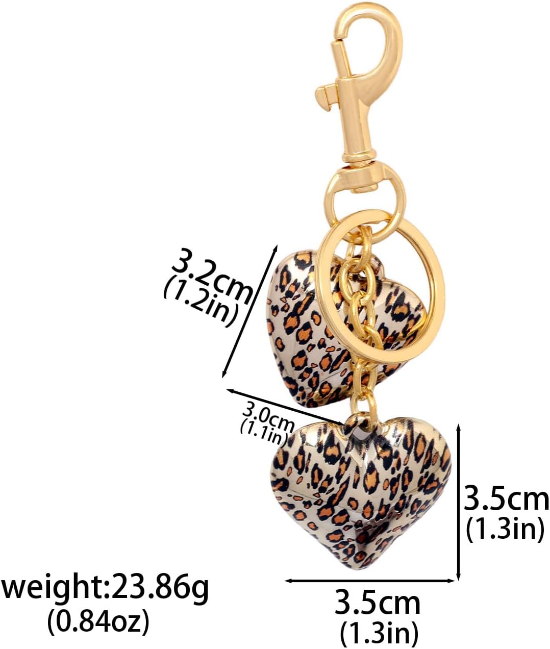 Leopard Print Heart Bow Keychain, Cute Charm for Purse Handbags Backpacks, Y2K Style Gift for Women - Image 2