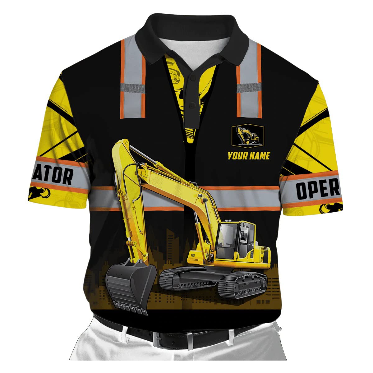 Customized Polo Hard Collar Polo Shirts HERE&NOW Typography