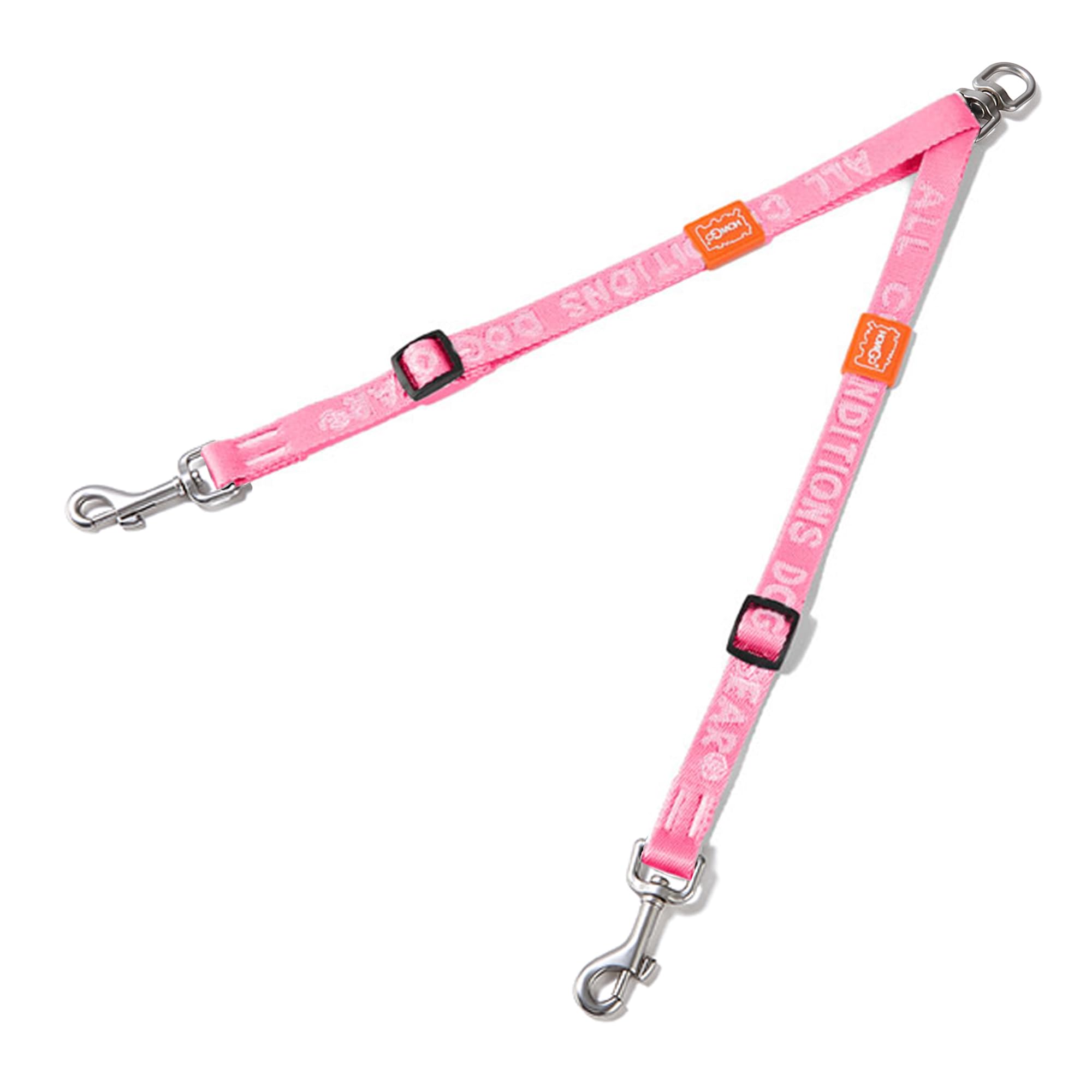 HOWGO Double Dog Leash,Tangle-Free 360 Swivel(Pink, Std M-L Splitter)