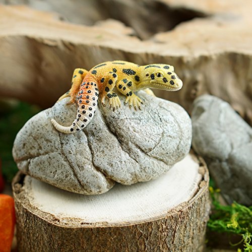 Top Collection 4451 Miniature Fairy Garden And Terrarium Leopard Gecko On Rock Statue thumb #1