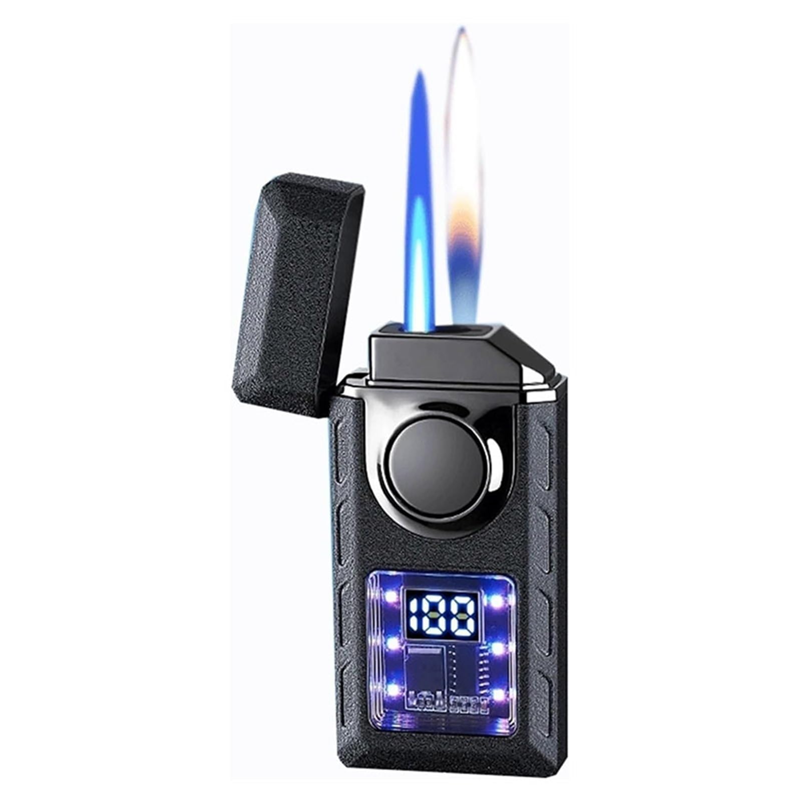 Encendedor de metal inteligente con doble llama, recargable y activado por voz