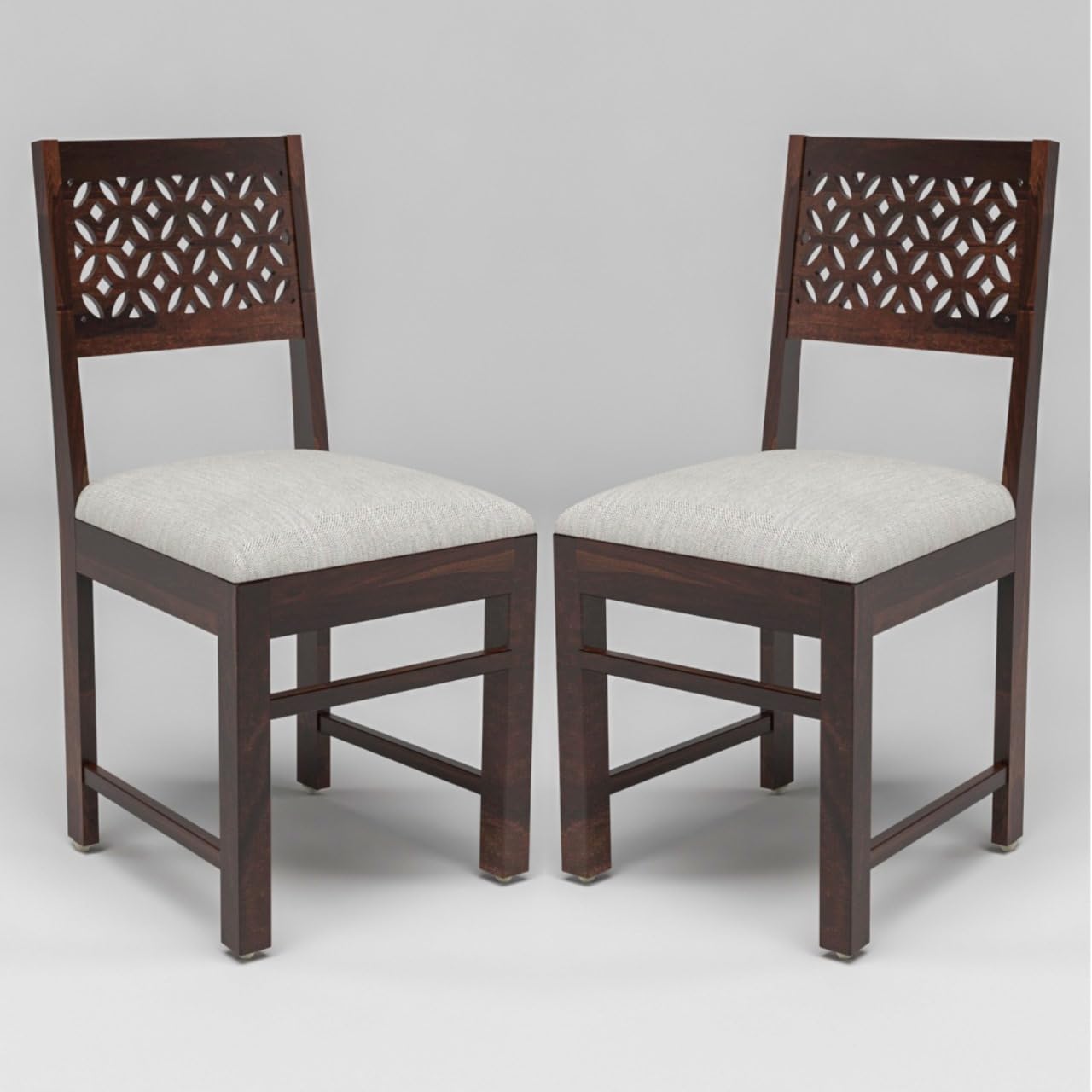 Adichwal Furniture Sheesham Wooden 2 Dining Chair Set for Living Room | Solid Wood Study Chair for Living Room | Office Chair for Home & Office | Rosewood Chair Set (Set of 2, Walnut)