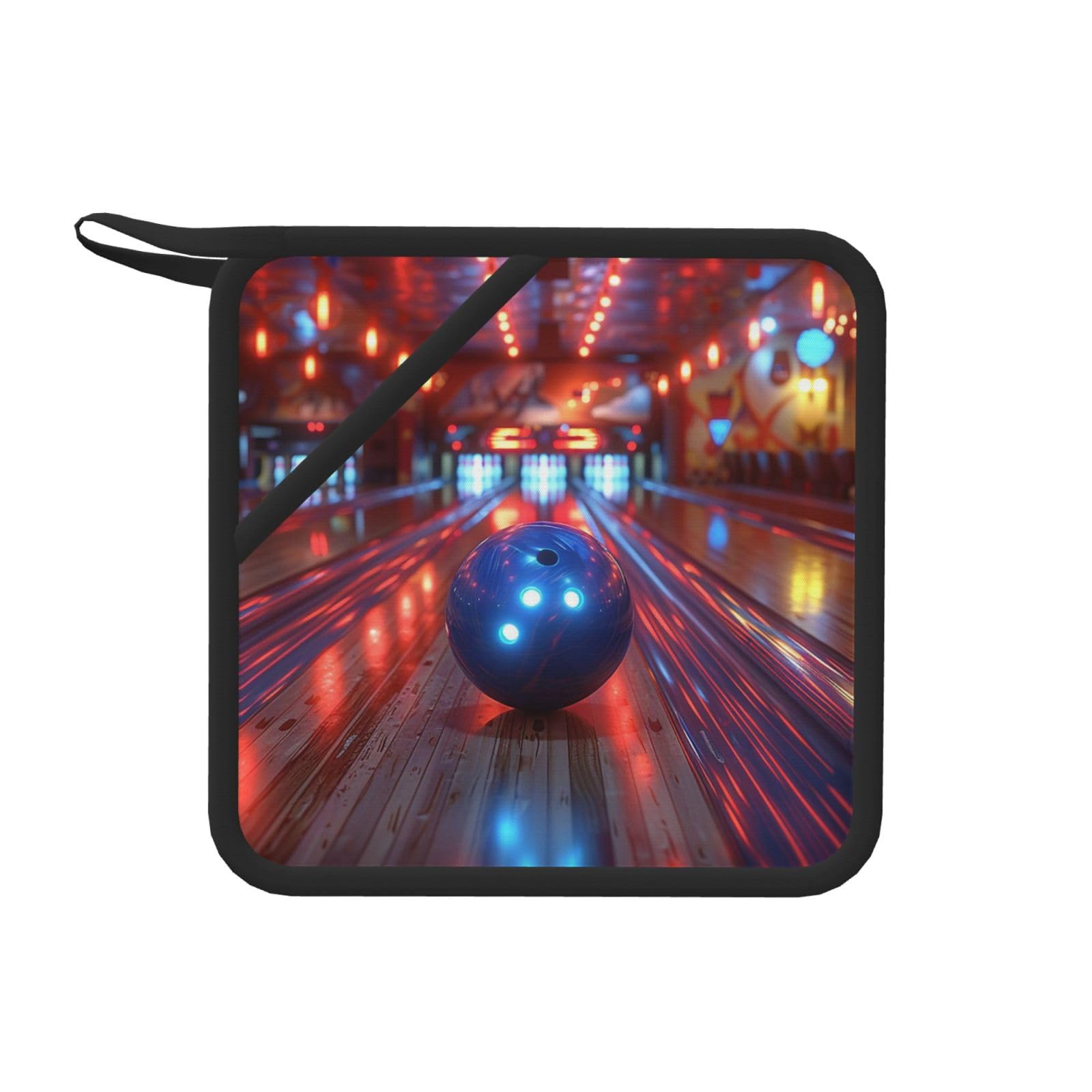 Pot Holders Set of 2 Kitchen Heat Resistant Potholders Bowling Silicone Aunty-hot Pad Cotton Lining Oven Hot Pads for Cooking Baking BBQ Microwave Kitchen