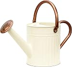 Bamworld Watering Can Indoor Stainless Steel Watering Can Indoor Outdoor Long Spout Water Can for Watering Plants 1/2 Gallon Plant Watering Cans Creamy-White