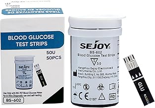 SURGICALMED - Blood Glucose Strips - High Accuracy, Pack of 50, Blood Glucose Strips BS-602 - Sterile Test Strips, Effective Diabetes Control - Glucometer Strips BG-707