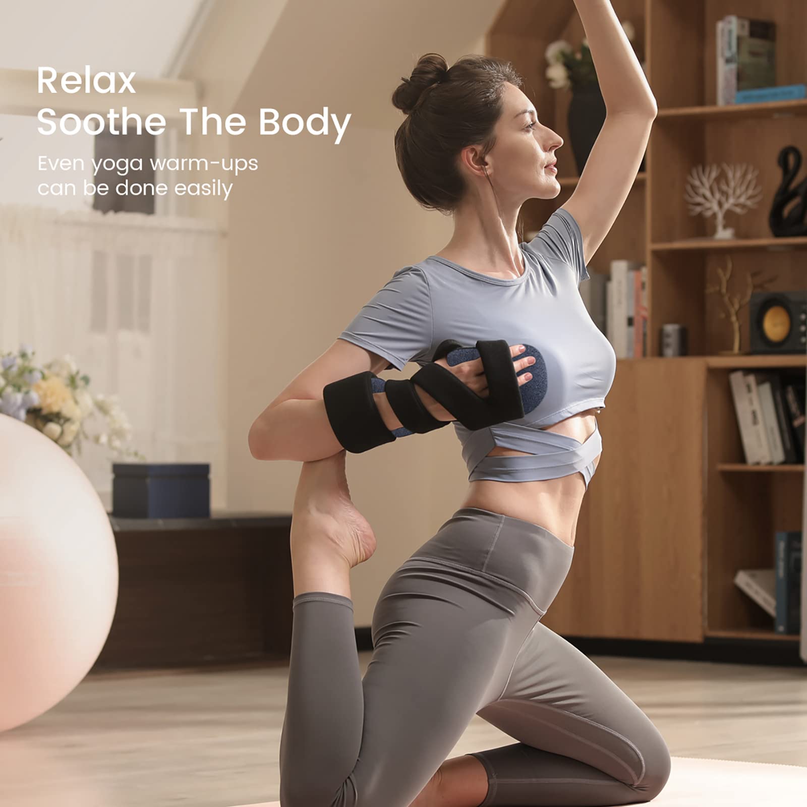 Soporte de Mano en Reposo, férula de Mano para accidente cerebrovascular, Placa de Soporte de Aluminio, separación de Dedos, Correa de Esponja de Doble Capa, para Artritis, tendinitis, síndr