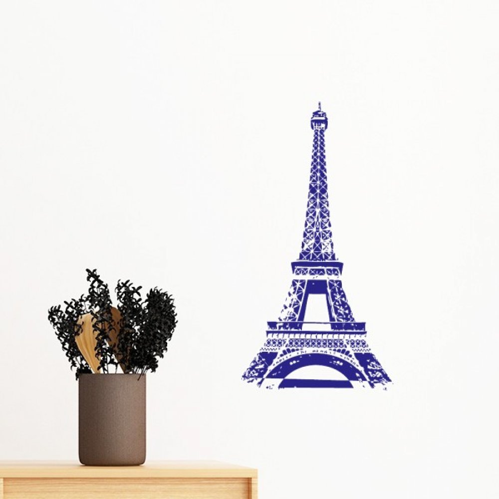 Sticker Tour Eiffel amovible pour masquer imperfections mur salon