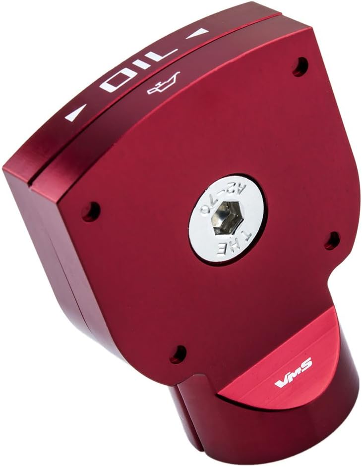 VMS Racing RED Engine Oil DIPSTICK Handle COVER in Billet Aluminum Compatible with LS3 6.2L V8 Engines 08-18 2008-2018
