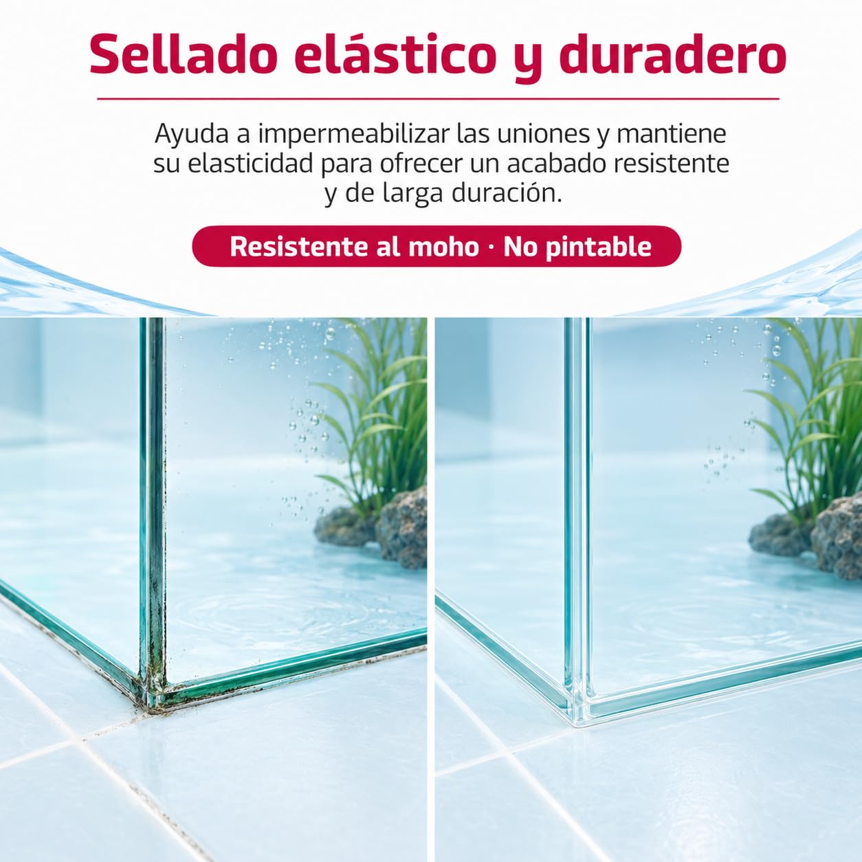 Sellador transparente 125 ml para acuarios y piscinas, pack de 12