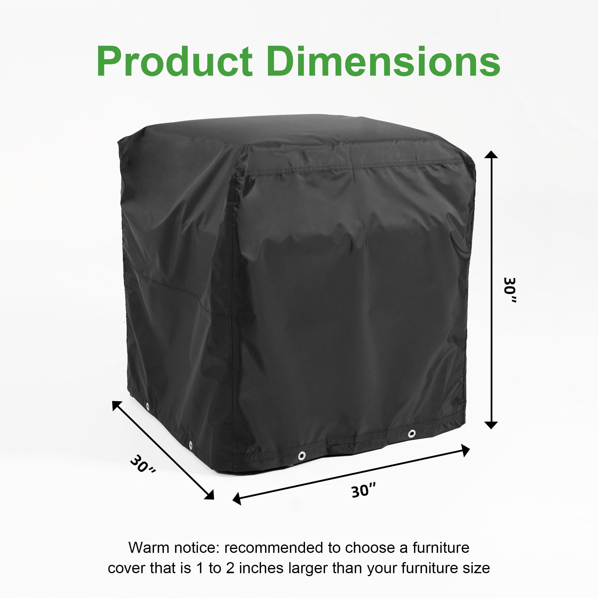 Comlax FIELD Patio Furniture Covers 30”x30”x30”, Square Patio Single Sofa and Chairs Cover, Outdoor Furniture Set Cover Waterproof, Lawn Patio Furniture Covers General Purpose, Black