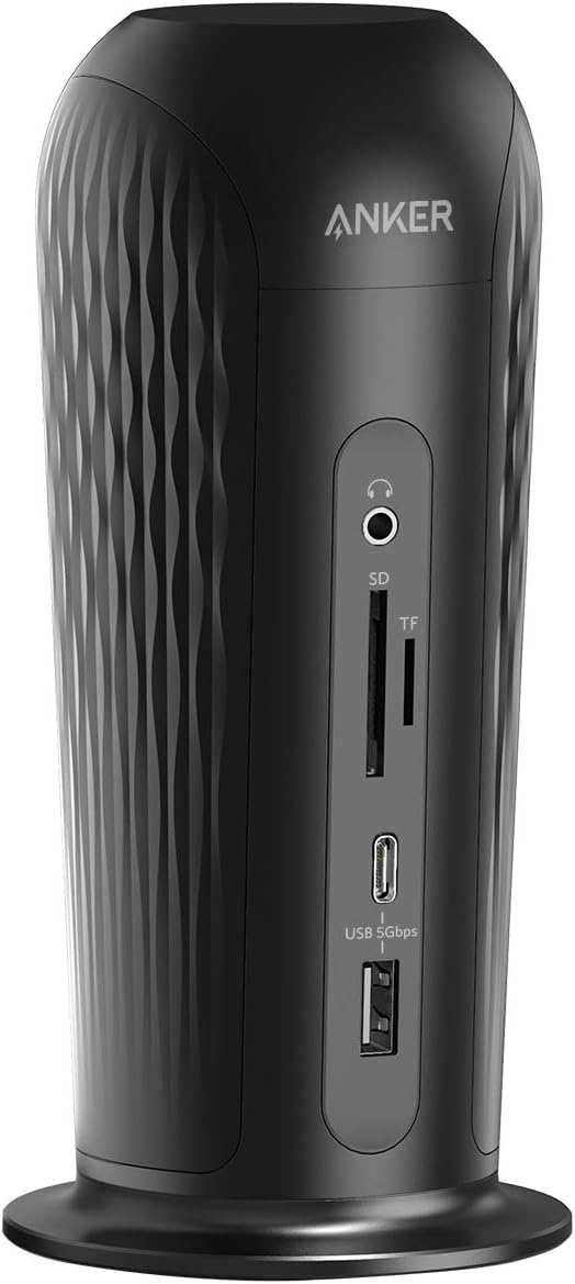Anker Docking Station, PowerExpand 12-in-1 USB-C PD Media Dock, 60W Power Delivery, 4K HDMI and DP, 1 USB-C&3 USB-A 3.0 Data Ports, SD and TF Slots, Gigabit Ethernet, Audio