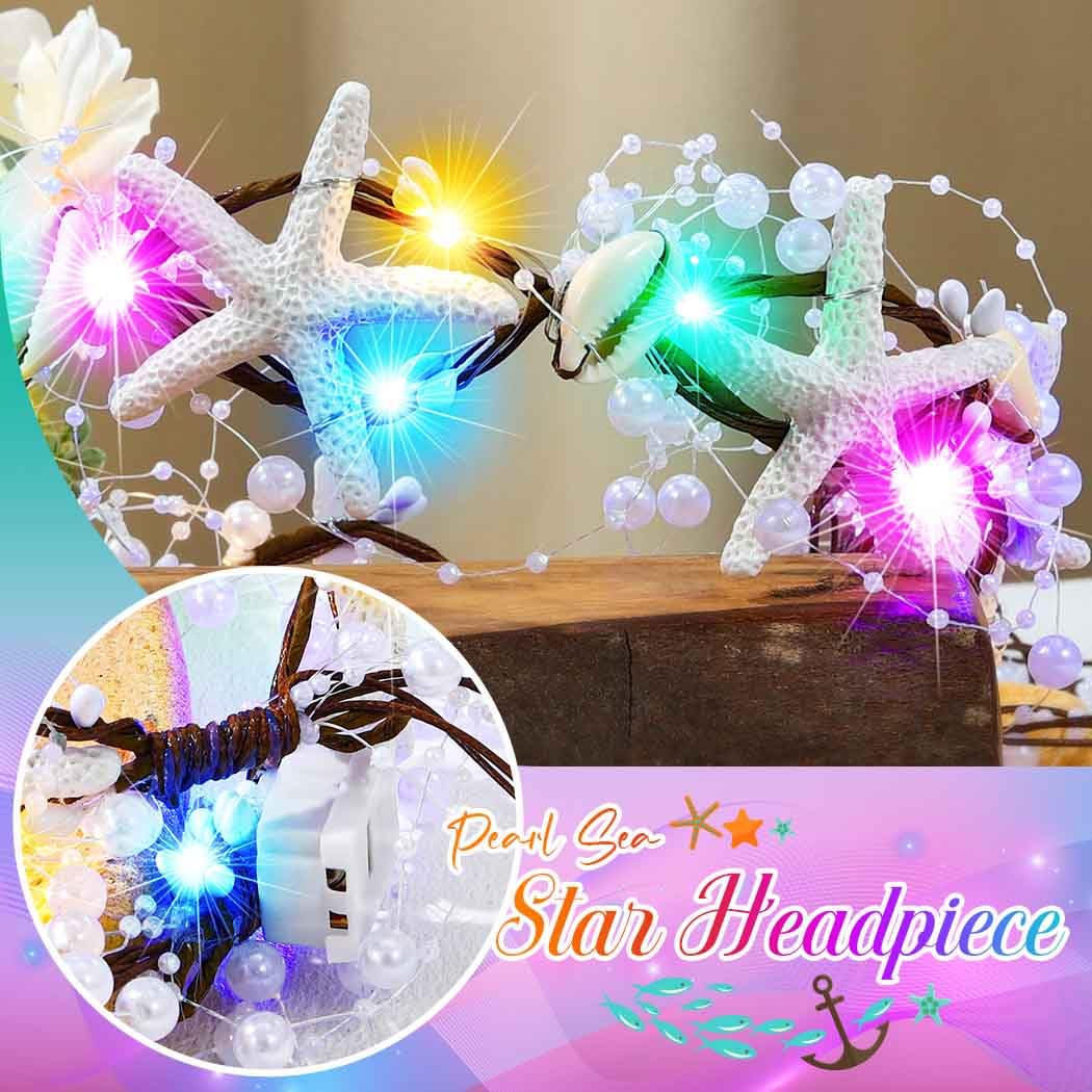 Catery Mermaid Crown Light Up Mermaid Headband Shell Hair Accessories for Women - Image 4