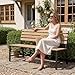 di volio Gartenbank TARZO - Sitzbank mit Lehne für Garten und Terrasse, Parkbank aus wetterfestem PS-Board in Holzoptik, 130 cm (Beige)