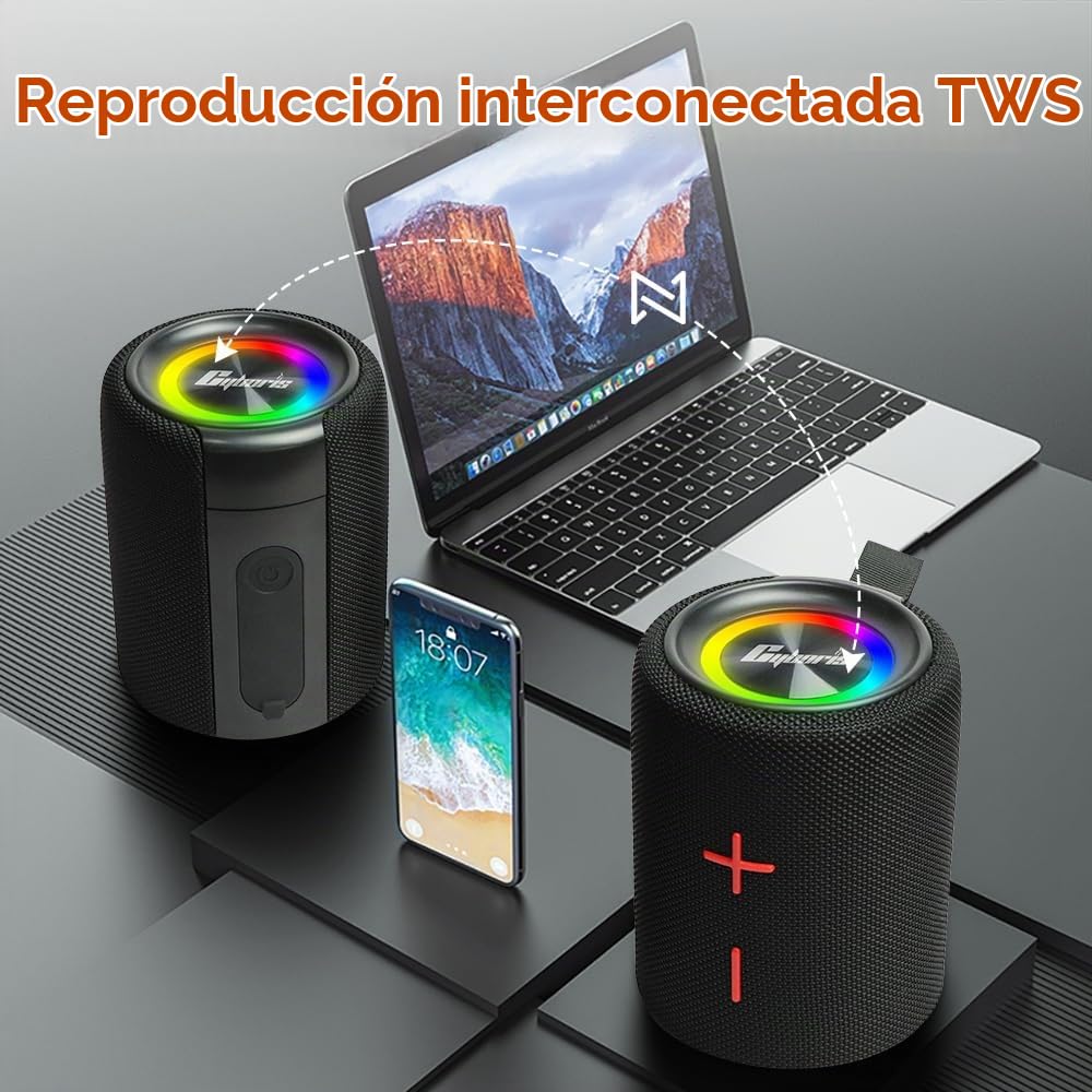 Altavoz Bluetooth magnético dual divisible 2 en 1, altavoces inalámbricos portátiles de 40 W con graves profundos, IPX6 impermeable, Bluetooth 5.3, tiempo de reproducción de 24 horas, sonido estéreo
