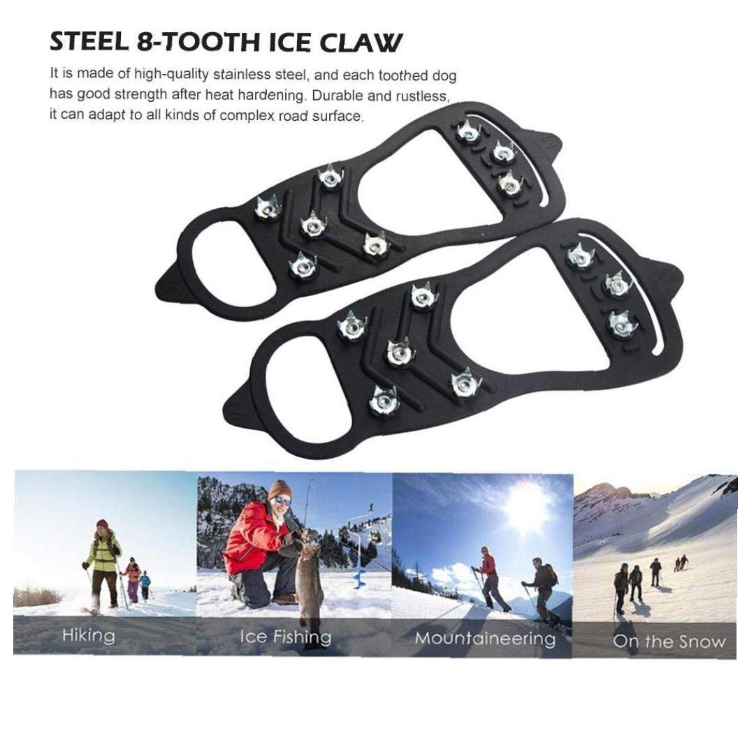 Crampons de Glace Crampons de Traction sur Neige Crampons pour Bottes de Chaussures Crampons de Marche en Caoutchouc glacé Chaussures Extensibles antidérapantes (m)