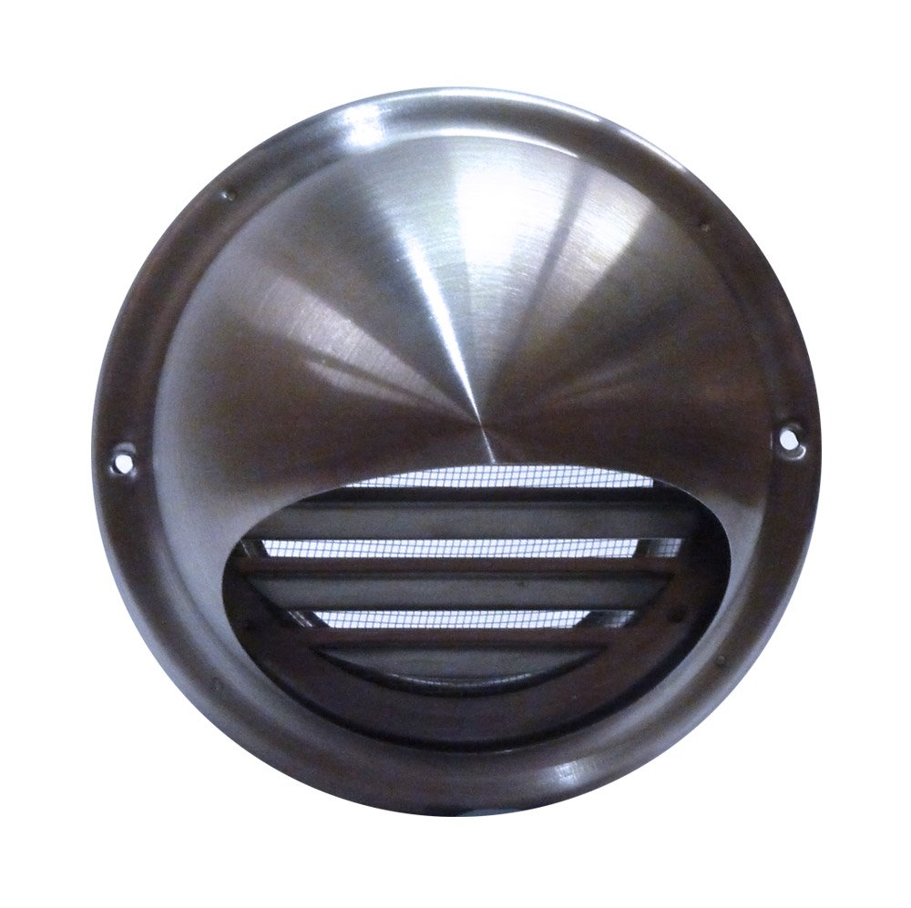 Airflow 125mm Stainless Steel Wall Cowl Vent with Louvres & Fly Screen, Weather-Resistant Air Vent Cover for Intake & Exhaust