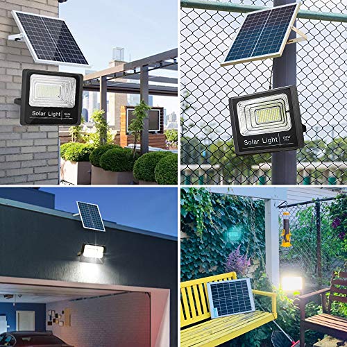 100W Led Solar Flood Light, Outdoor Dusk to Dawn Solar Security Light with Remote, 180 LEDs 5100 LM High Bright, IP67 Waterproof Solar Chargeable Light for Yard, Garden, Pathway, Arena, Ball Court - Thumbnail 6