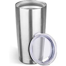 StarSpeed 20oz Tumbler Bulk with Lid, Stainless Steel Insulated Tumblers Double Wall Vacuum Insulated Travel Mug, Powder Coated Coffee Cups for Hot and Cold DrinksSilver,1