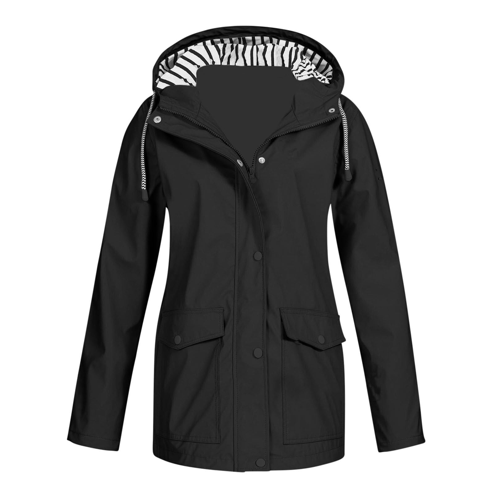 Genericwaterproof Jackets For Women Uk Casual Zipper Long Sleeve