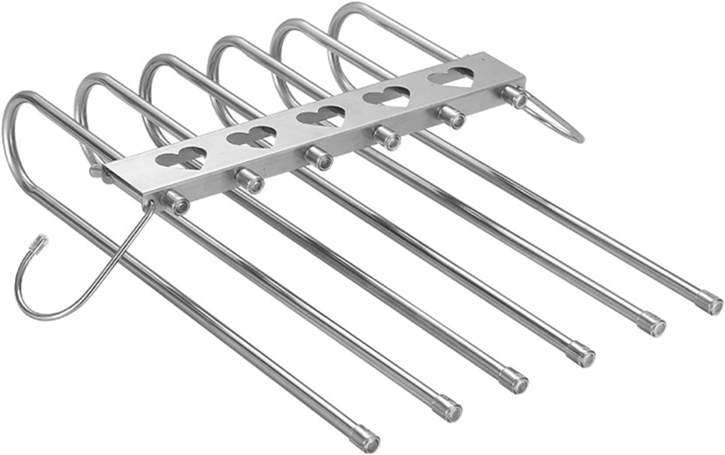 Pants Hangers Stainless Steel Telescopic Folding Multi-Layer Trouser Hanger Home Trouser Clip Wardrobe Storage(26cm)
