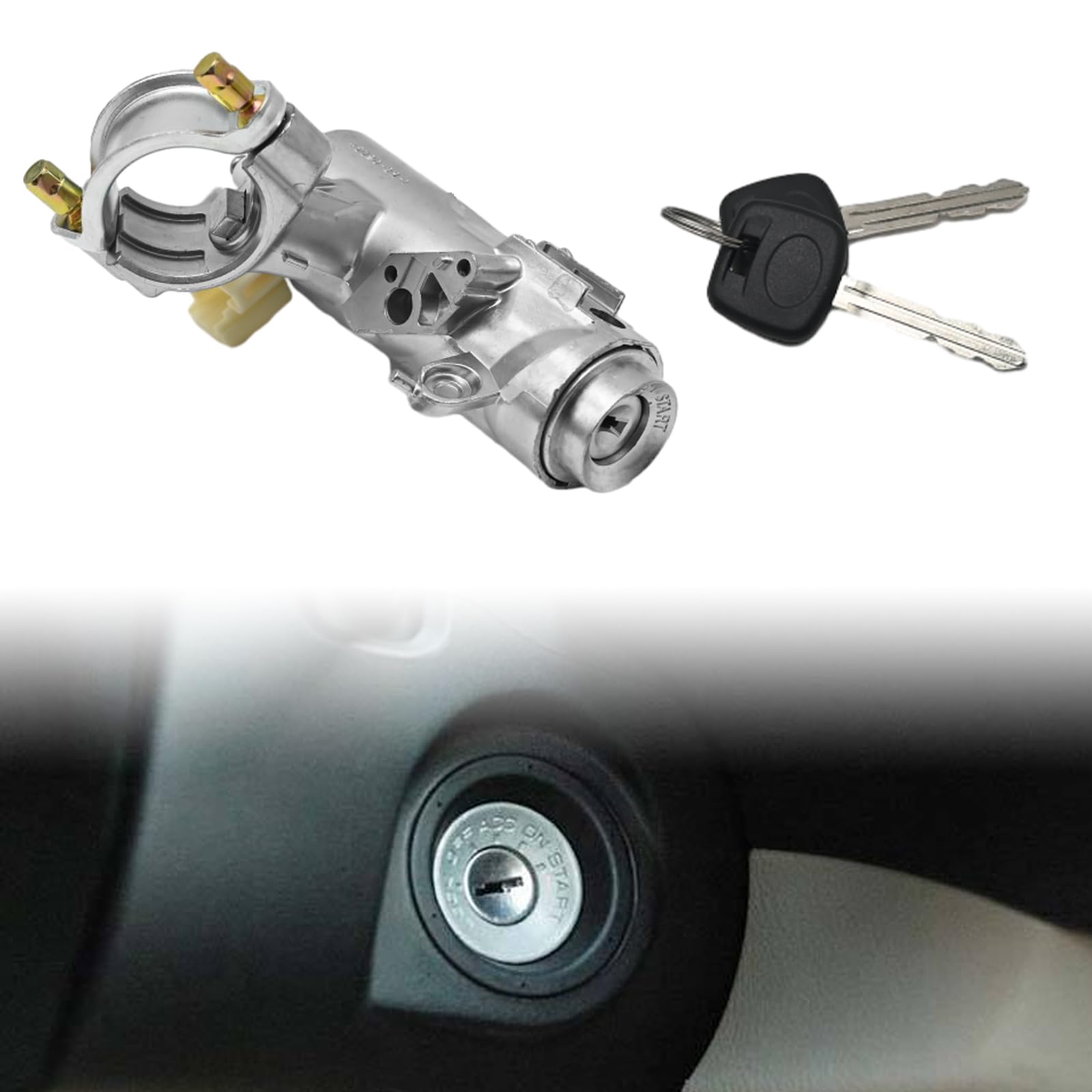 ZUDKSUY 45020-38-1 45020-12-11 Ignition Switch Steering Lock Cylinder and Bracket Replacement for Toyota Corolla (1998-2002), Compatible with Toyota