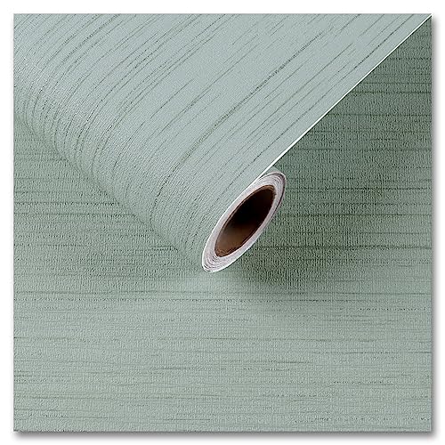 CRE8TIVE Papel Pintado Efecto Lino Verde Menta Autoadhesivo 30cm x 200cm - Textura de Lino para Pared Dormitorio - Vinilos para Muebles Vintage