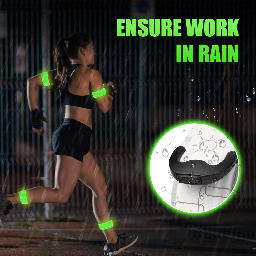 flintronic Bande Catarifrangenti, LED Bracciale, Braccialetto Riflettente LED, Braccialetto Ricaricabile USB, Racciale Catarifrangent, Fascia per Braccio Ricaricabile per Bici Jogging