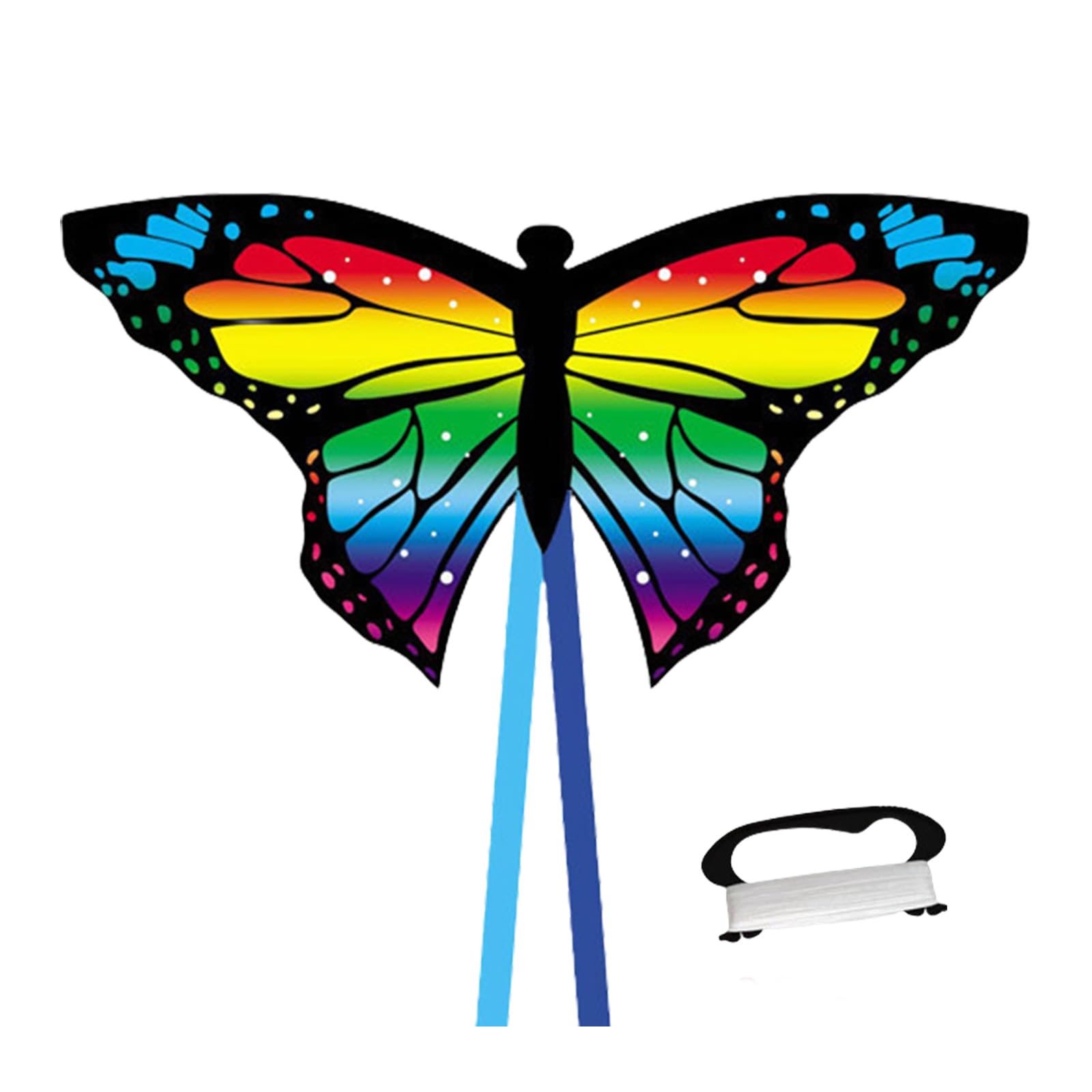 AYNKH Butterfly Kites for Adults Kids Ages 4-8 Kites with Colorful Tail Easy to Fly with Handle and Line for Beginners Beach Outdoor Activities Park Trip (Red Yellow)