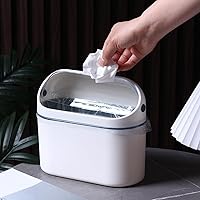 Vista 5 de Bokon 2 mini botes de basura con tapa extraíble para montar en la pared, mini cubo de basura con 4 rollos de bolsas de basura gruesas