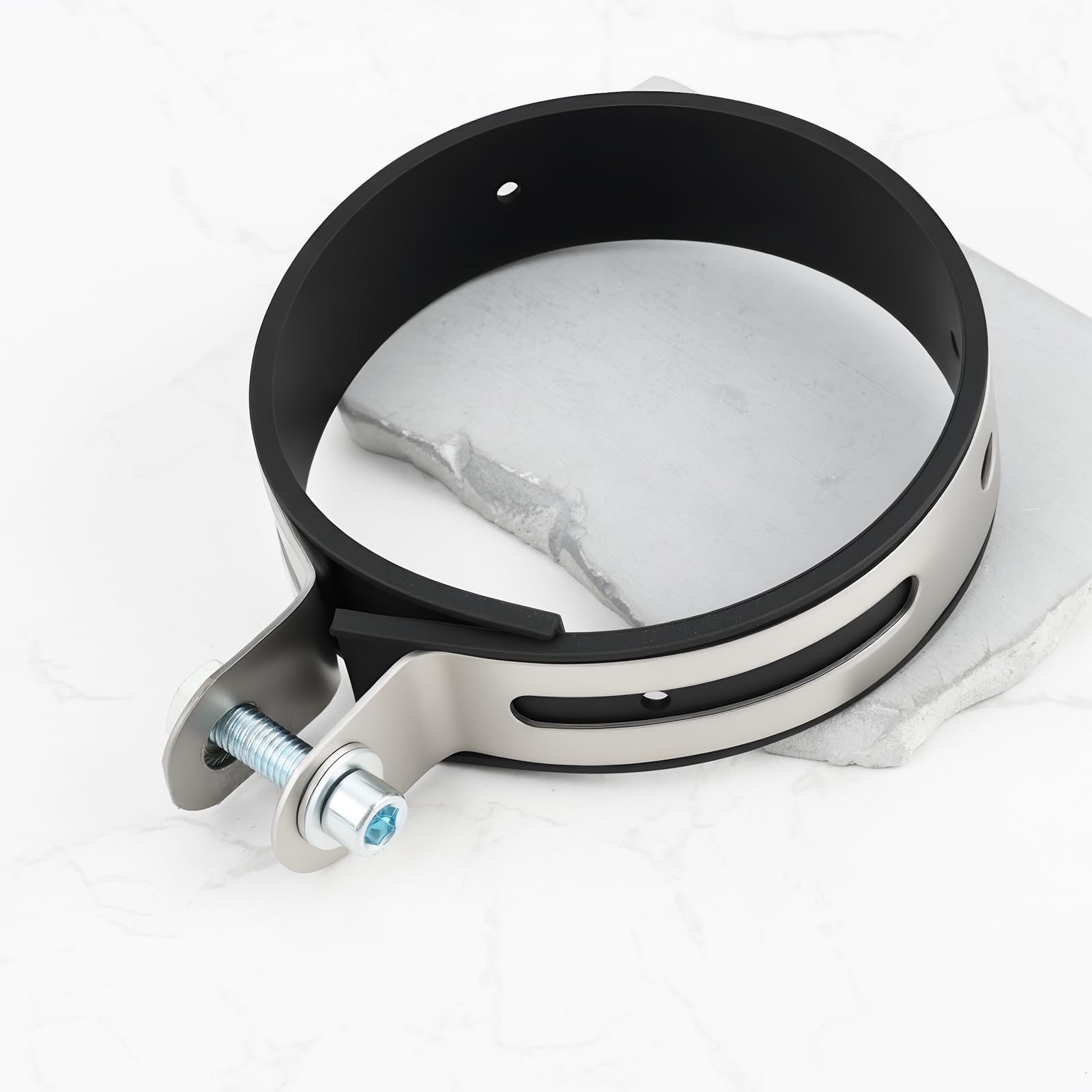 EMSea 2pcs Supports de Fixation pour Silencieux D'échappement de Moto de 100 mm avec Collier de Serrage