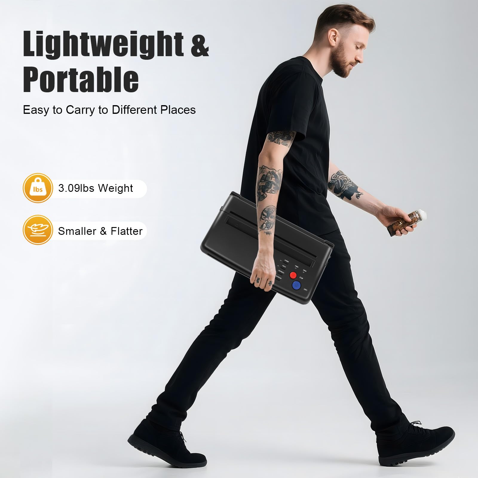 Stampante per tatuaggi, stampante, stampante, termocopiatrice professionale, formato A4, 5 W, 220 V, per artisti, studio, uso domestico ed eventi, colore nero