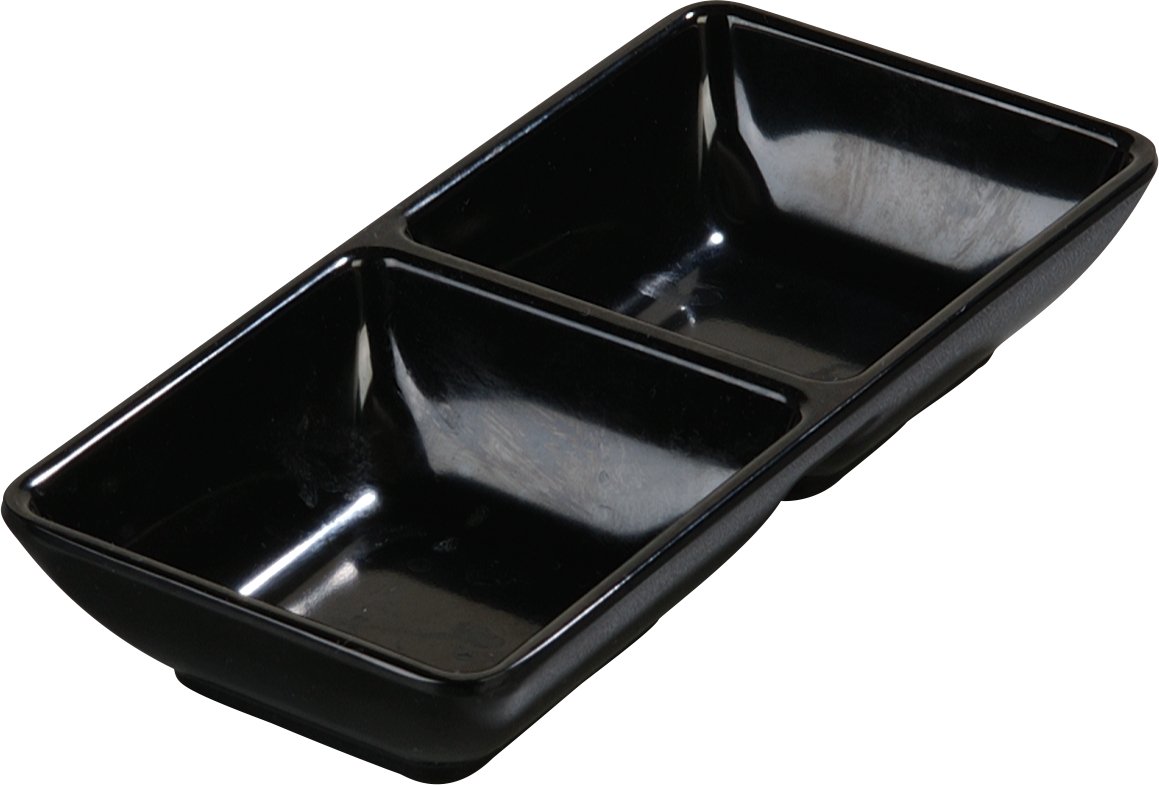 Carlisle 086203 - Ramekin doble cuadrado de melamina, 4 oz Capacidad, 5-3/4 x 2-3/4 x 1", negro (caja de 24)