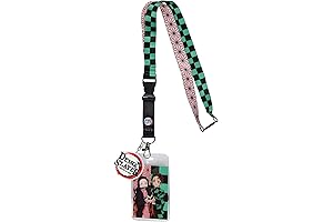 JUST FUNKY Demon Slayer Lanyard with Large 2" Rubber Pendant for Anime Fans