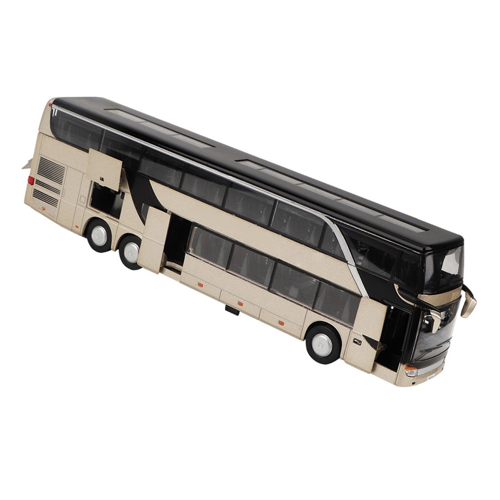 Naroote Modèle de Bus électrique à Double étage en Alliage 1:32, Jouet Résistant aux Chutes, Musique LED pour Enfants, Modèle de Voiture (Gold)