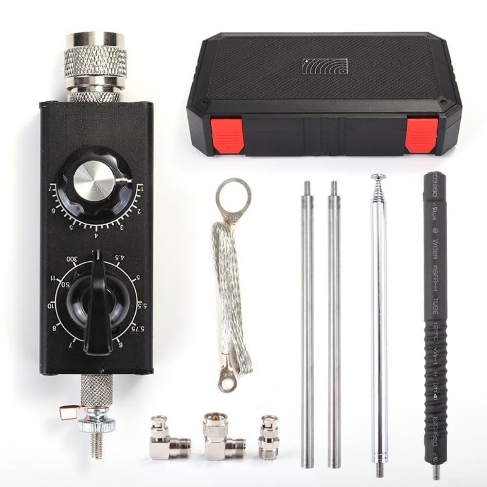 Antena de onda corta QRP en miniatura de 30 W, 1,8-30 MHz con soporte VHF/UHF, sintonización de receptor de bucle portátil, para radio aficionada, camping al aire libre y rescate, ajuste de
