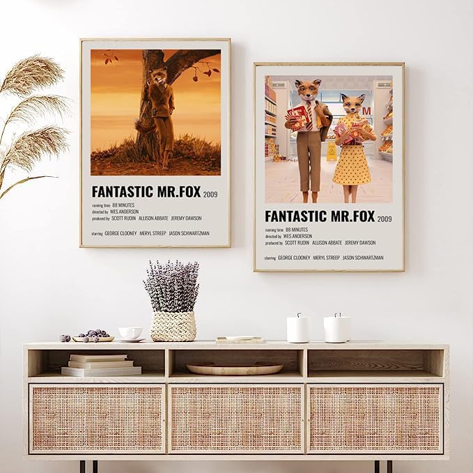 Miniatura 1 de Un juego de 2 pósteres fantásticos de Mr. Fox sin marco 12 x 18 pulgadas (11.8 x 17.7 in)