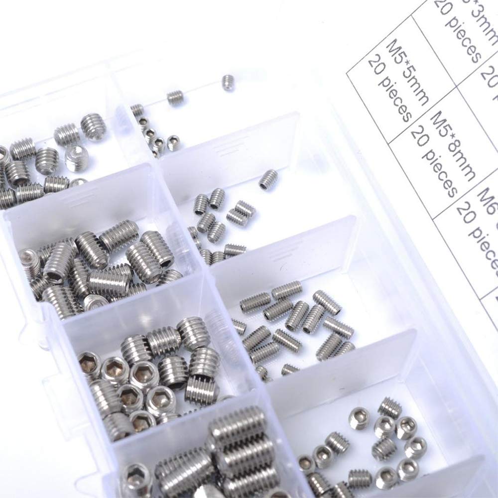 BOZONLI Hex Socket Cone Point Grub Schroeven Roestvrij Staal Schroef M3*5mm,30 pcs