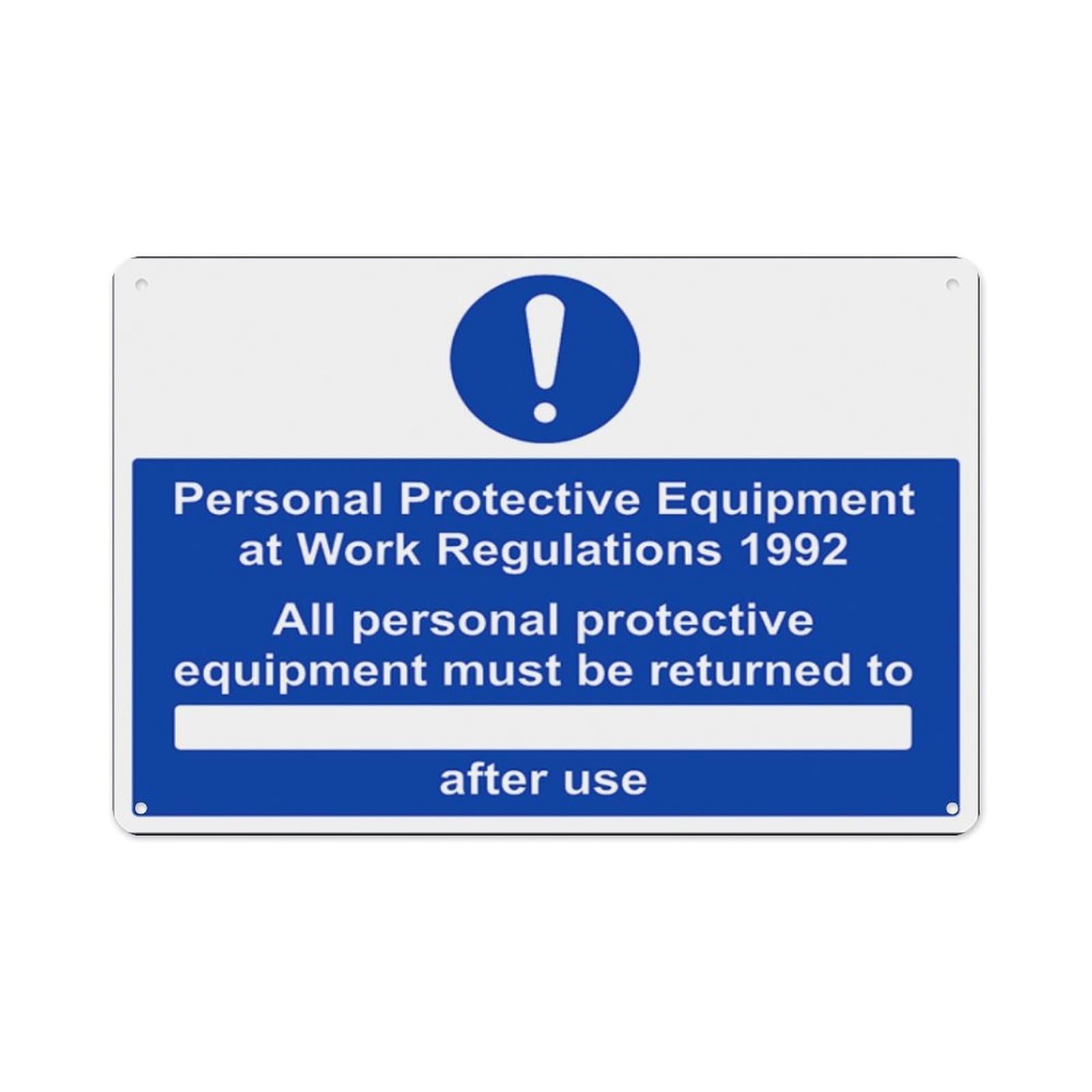 peiyeety Ppe Work Regulations 1992 Returned To Aluminum Tin Warning Signs For Home Outdoor Garden 12X16 Inches