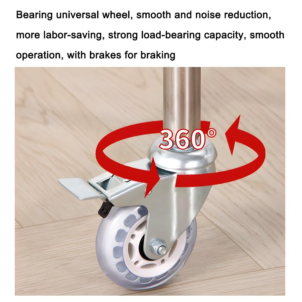 Portavaso in acciaio inox con ruote, base mobile per bombole del gas, carrello multiuso per mobili, per barili di spostamento, secchi per latte