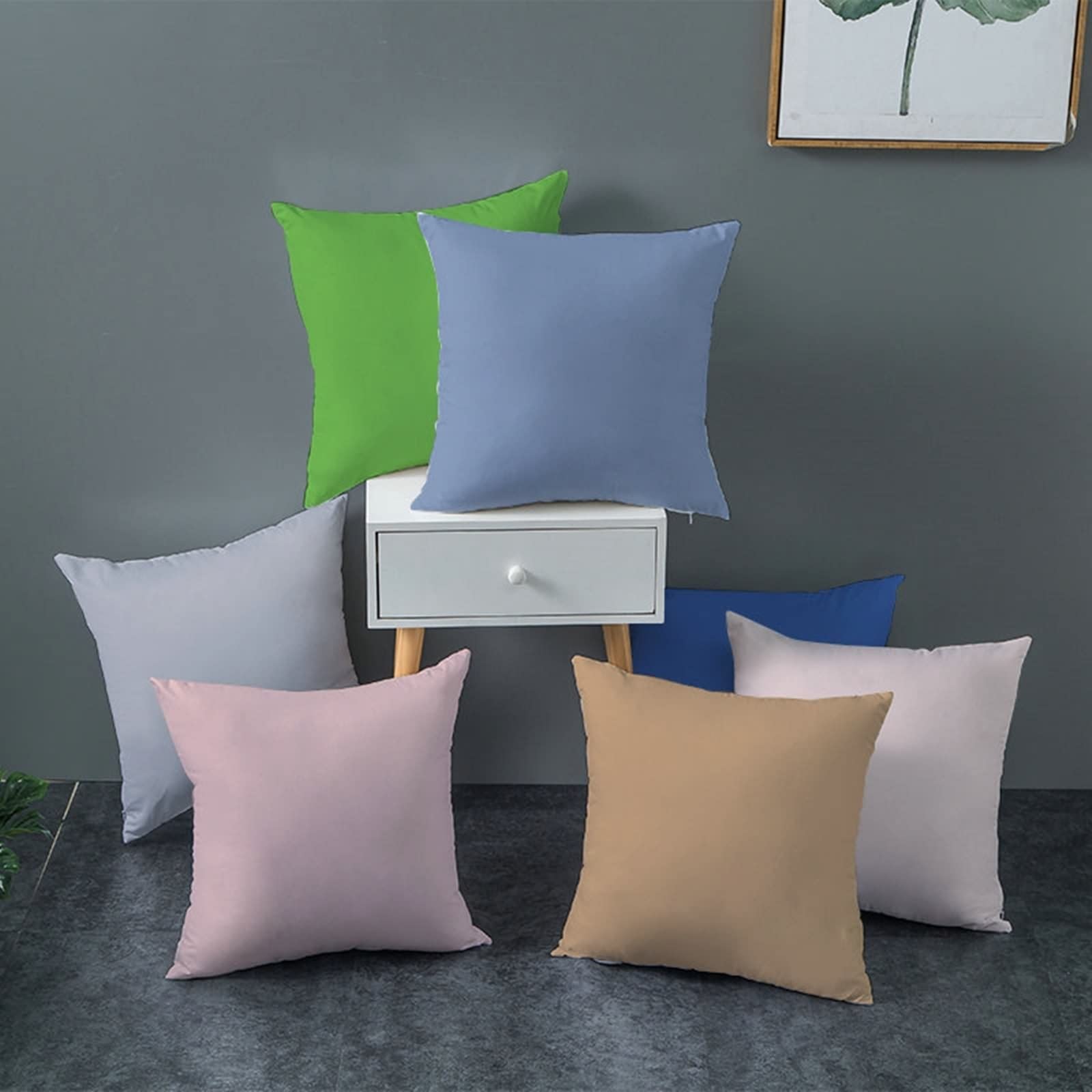 CO-5JCV-GY0B Federe Per Cuscini Design In Cotone Naturale 45x45 Cm - Con Cerniera Nascosta, Lavabile In Lavatrice, Stampa Tipografica