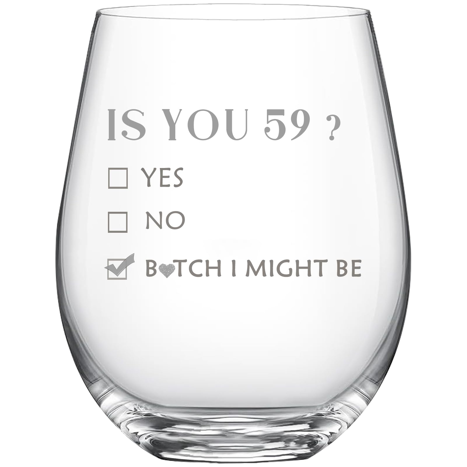 1967 59th Birthday Gifts Wine Glass for Women Her with Gift Box Packaging