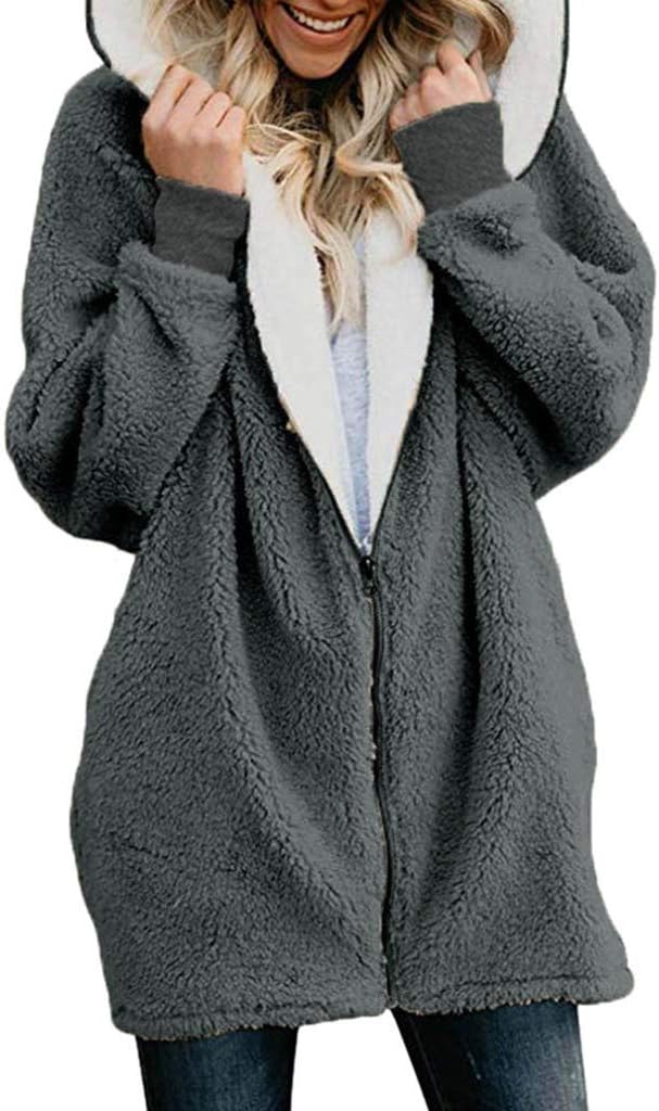 Abrigos de invierno de talla grande para mujer, forro peludo